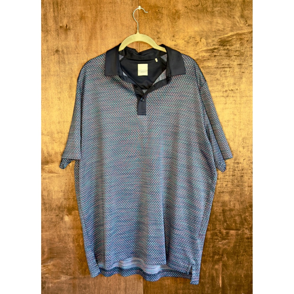 Callaway Mens Opti-Dri Golf Polo Shirt Short Sleeve Geometric Pattern Blue XL
